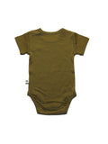 Merinwol romper korte mouwen - merinowol  - Fir Green
