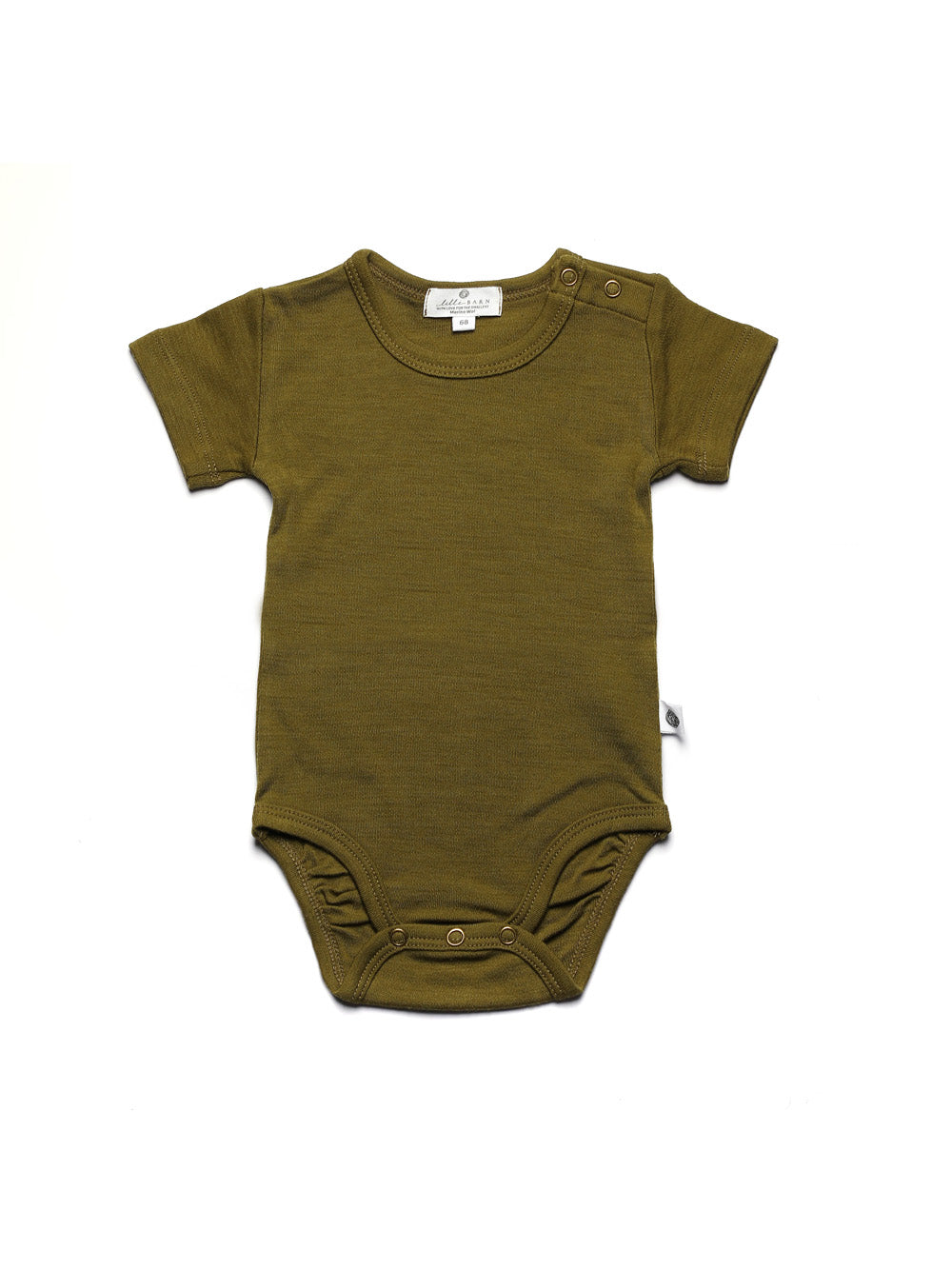 Merinwol romper korte mouwen - merinowol  - Fir Green