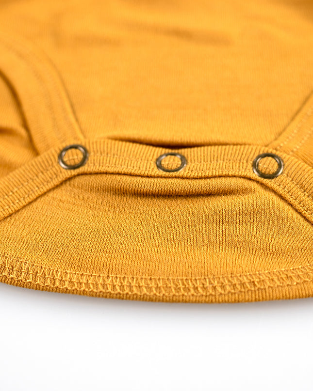 Wollen Romper korte mouw – Merinowol - Harvest Gold