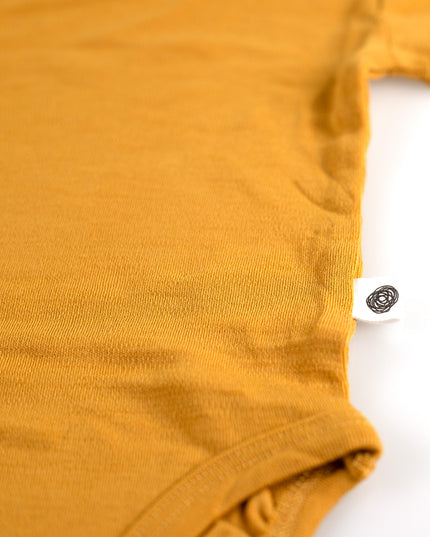 Wollen Romper korte mouw – Merinowol - Harvest Gold