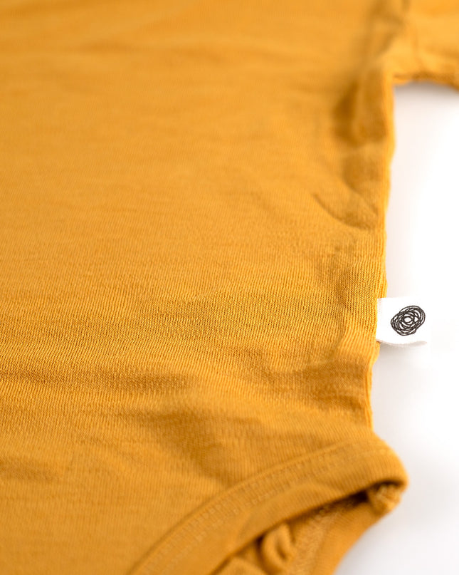 Wollen Romper korte mouw – Merinowol - Harvest Gold
