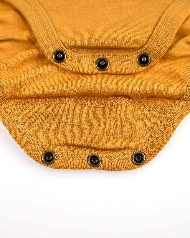Wollen Romper korte mouw – Merinowol - Harvest Gold
