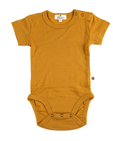 Wollen Romper korte mouw – Merinowol - Harvest Gold
