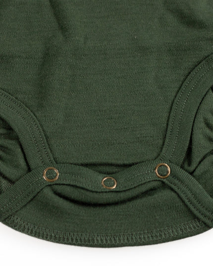 Wollen Romper korte mouw – Merinowol - Rifle Green