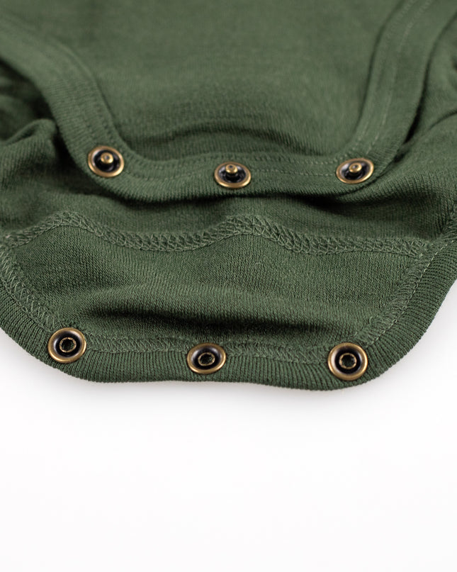 Wollen Romper korte mouw – Merinowol - Rifle Green