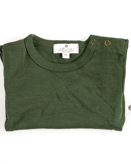 Wollen Romper korte mouw – Merinowol - Rifle Green