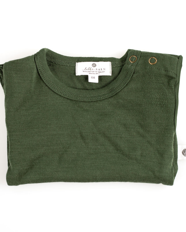 Wollen Romper korte mouw – Merinowol - Rifle Green