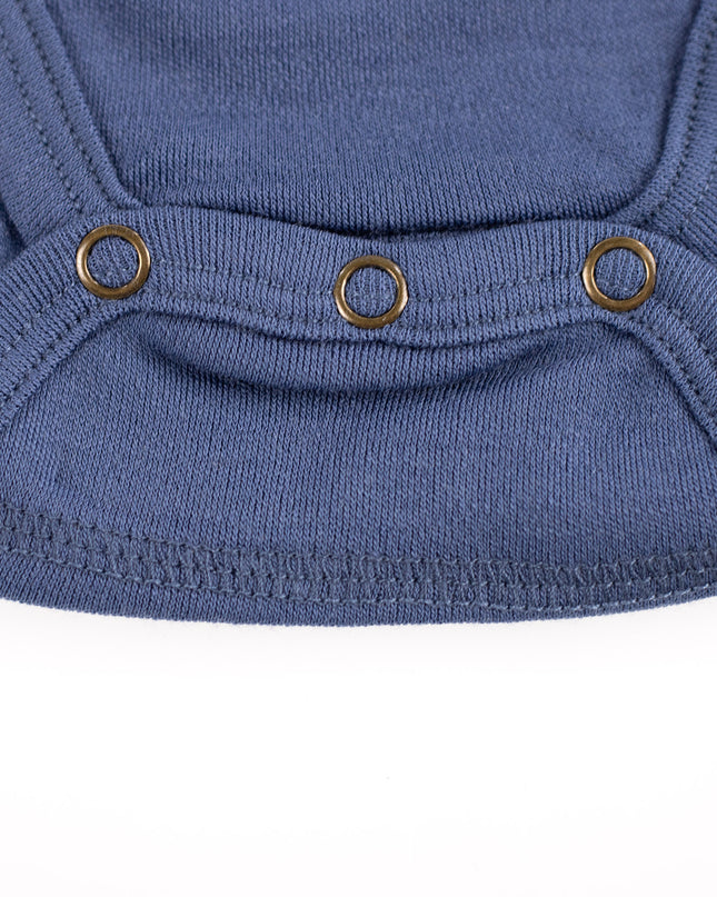 Wollen Romper korte mouw – Merinowol - Vintage Indigo