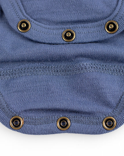 Wollen Romper korte mouw – Merinowol - Vintage Indigo