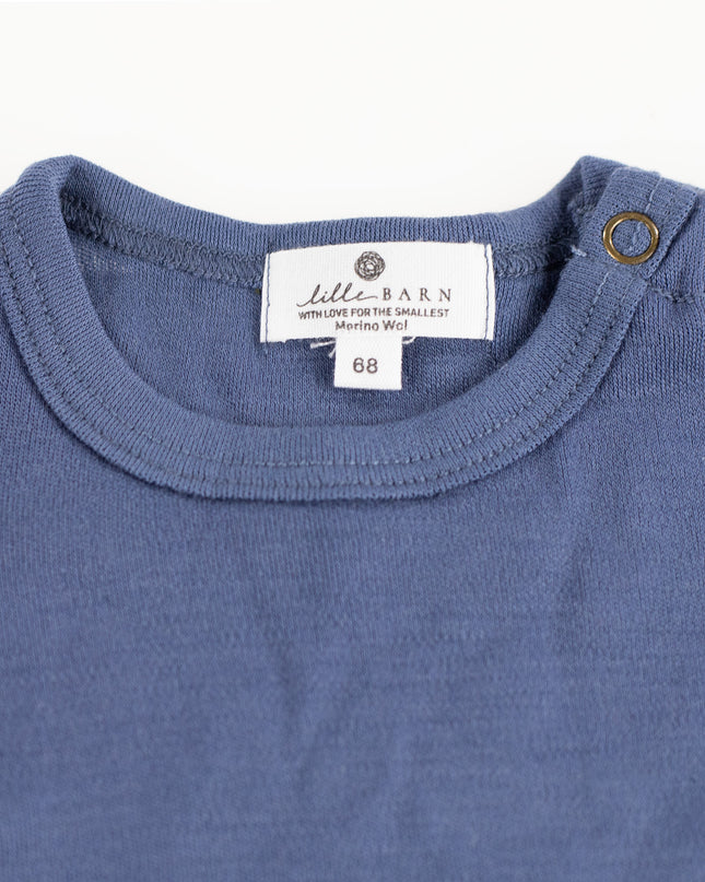 Wollen Romper korte mouw – Merinowol - Vintage Indigo