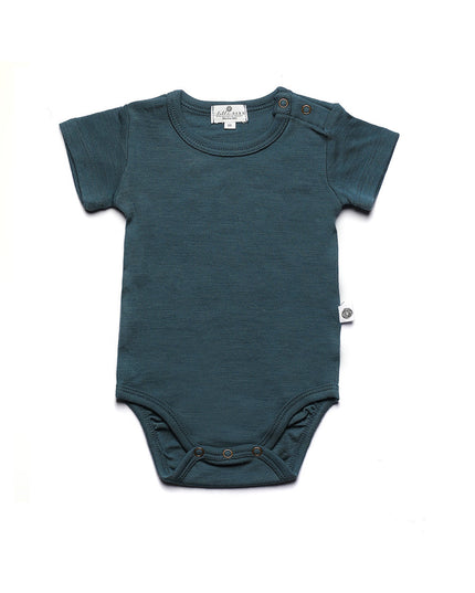 Merinwol romper korte mouwen - merinowol  - Orion Blue