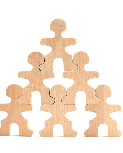 Houten speelgoed - Stapel Poppetjes / acrobaatjes - Montessori - Open einde speelgoed - Lille Barn - With ♥ for the smallest