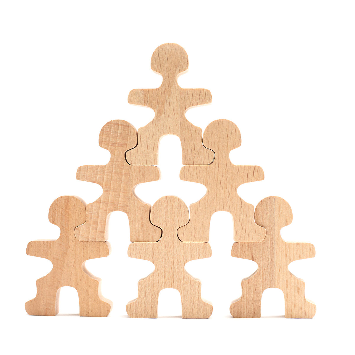Houten speelgoed - Stapel Poppetjes / acrobaatjes - Montessori - Open einde speelgoed