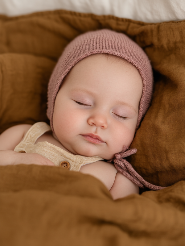 Wollen Strikmuts Baby Gebreid - Merinowol - Haze