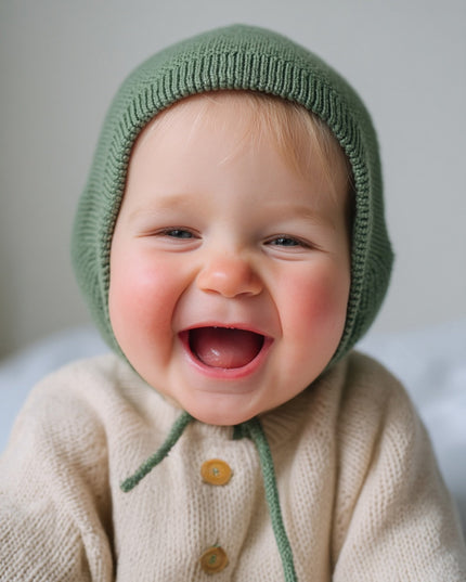 Wollen Strikmuts Baby Gebreid - Merinowol - Harper