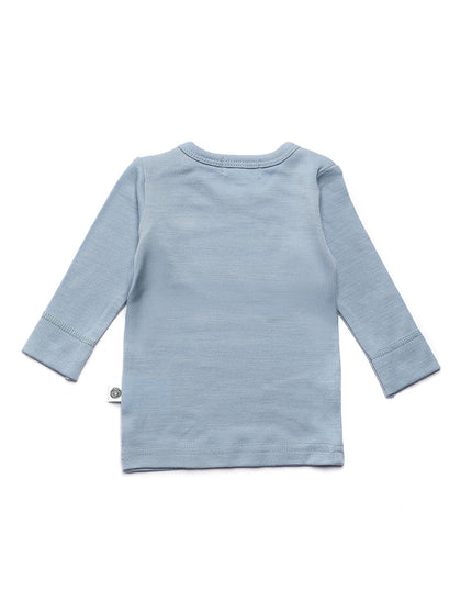 Woolen baby children's sweater - Merino wool - Blue Fog