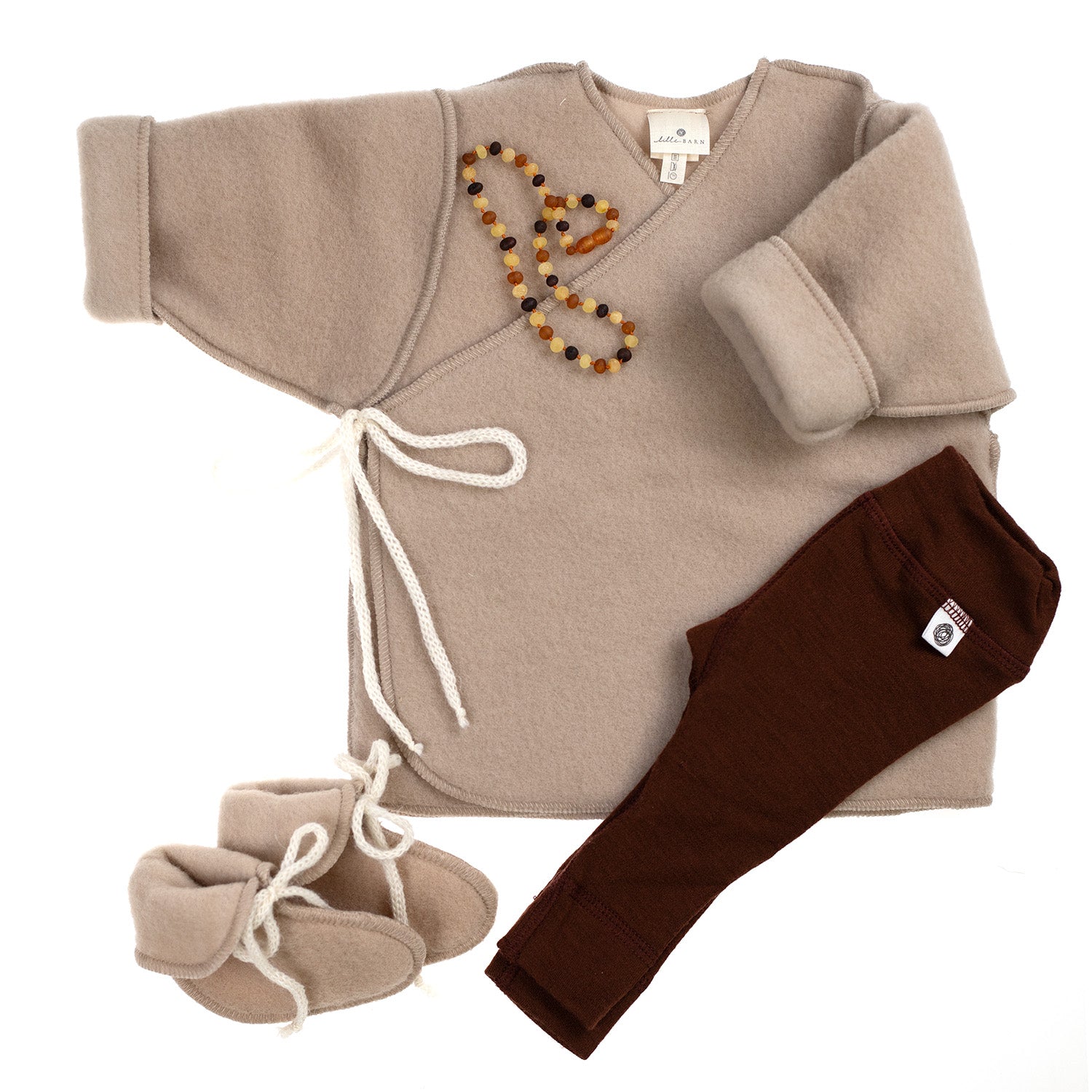 Wollen Baby / Newborn vestje - merinowol fleece - Beige - Lille Barn - With ♥ for the smallest