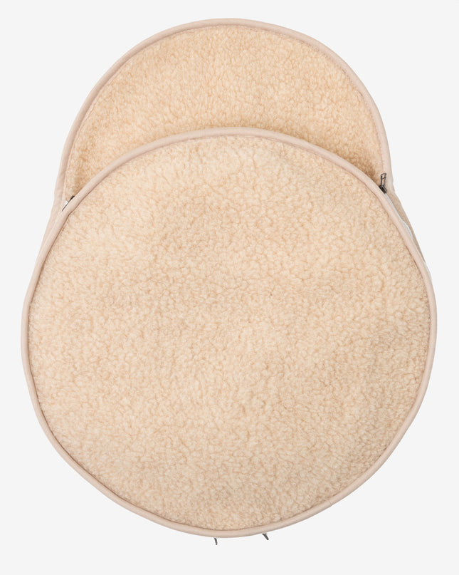 Woolen baby footmuff for car seat or maxi-cosi - Almond - Merino wool