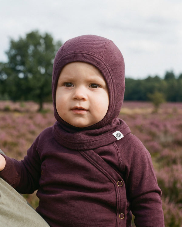 Wollen Kinder Balaclava / Bivakmuts - Red Mahogany