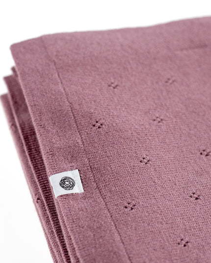 Wool Baby Blanket / Children's Blanket / Wrap Blanket - Pointelle Knitted - Merino Wool - Haze