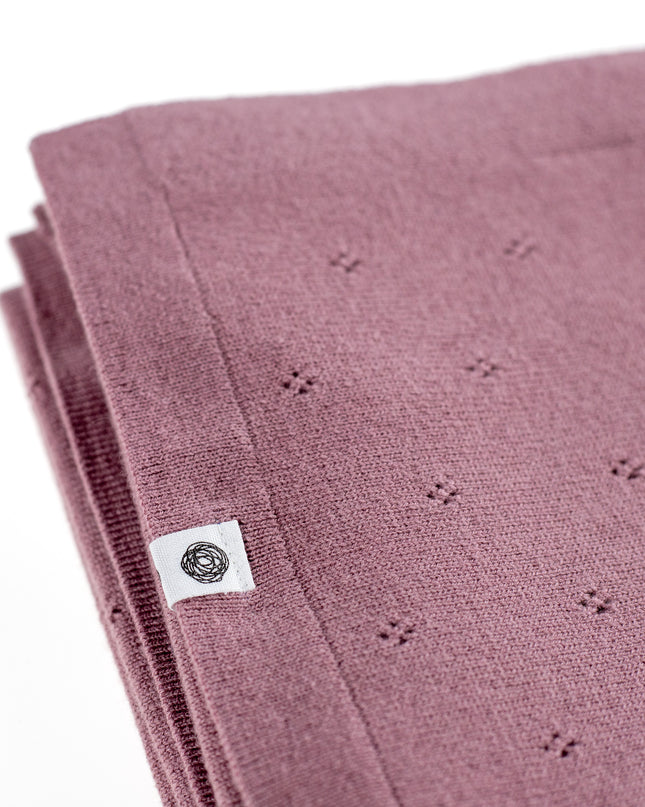 Wollen Babydeken / Kinderdeken / Wikkeldeken - Pointelle Gebreid - Merinowol - Haze