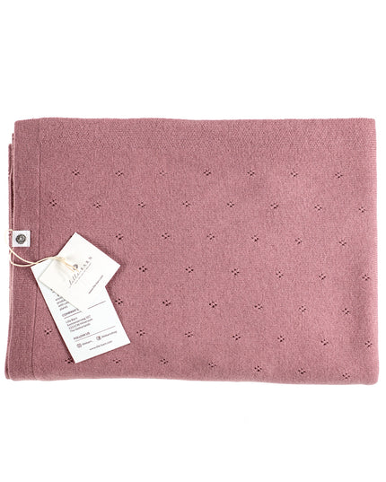Wool Baby Blanket / Children's Blanket / Wrap Blanket - Pointelle Knitted - Merino Wool - Haze