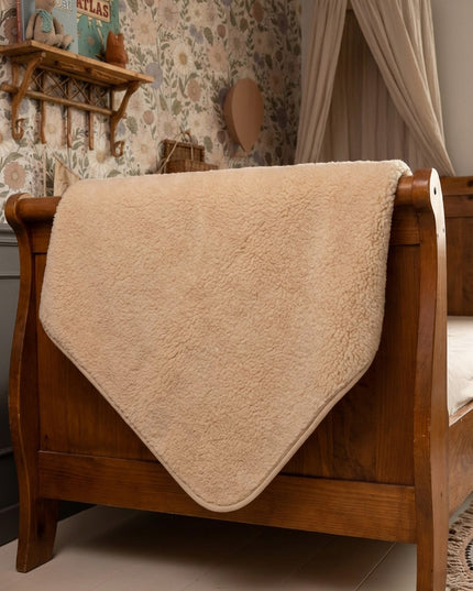 Wollen deken peuterbed 120x150cm - Merinowol - Amandel
