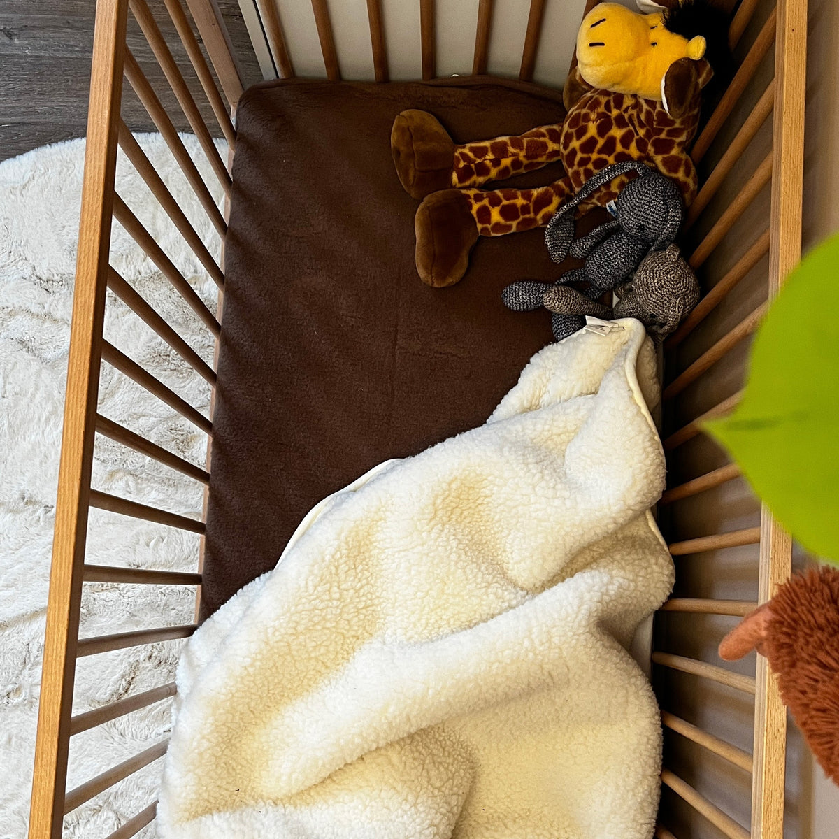 Cot Blanket merino wool 2 layers - 93x135cm - Naturel