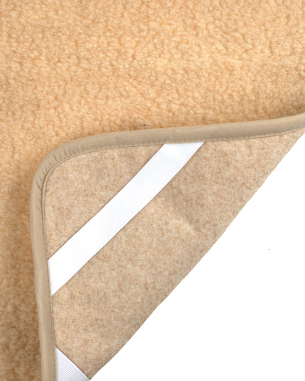 Wollen onderlegger / onderdeken peuterbed – merinowol – 70x160cm - Amandel