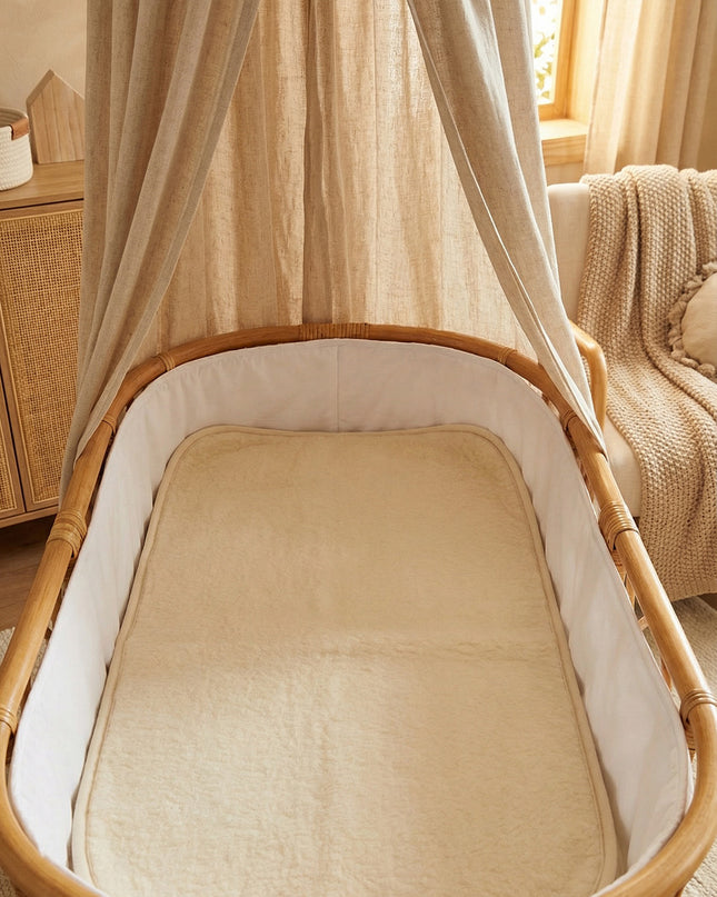 Wollunterlage / Wiegenunterbett natur – Merinowolle – 40x80cm
