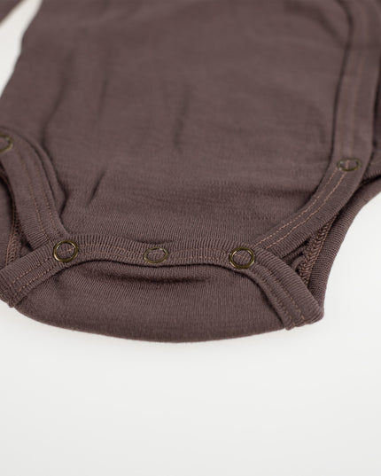 Wollen Overslagromper lange mouw – Merinowol - Peppercorn