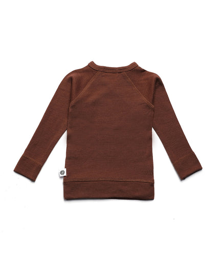 Baby wollen overslagtrui – Merinowol  - Cinnamon