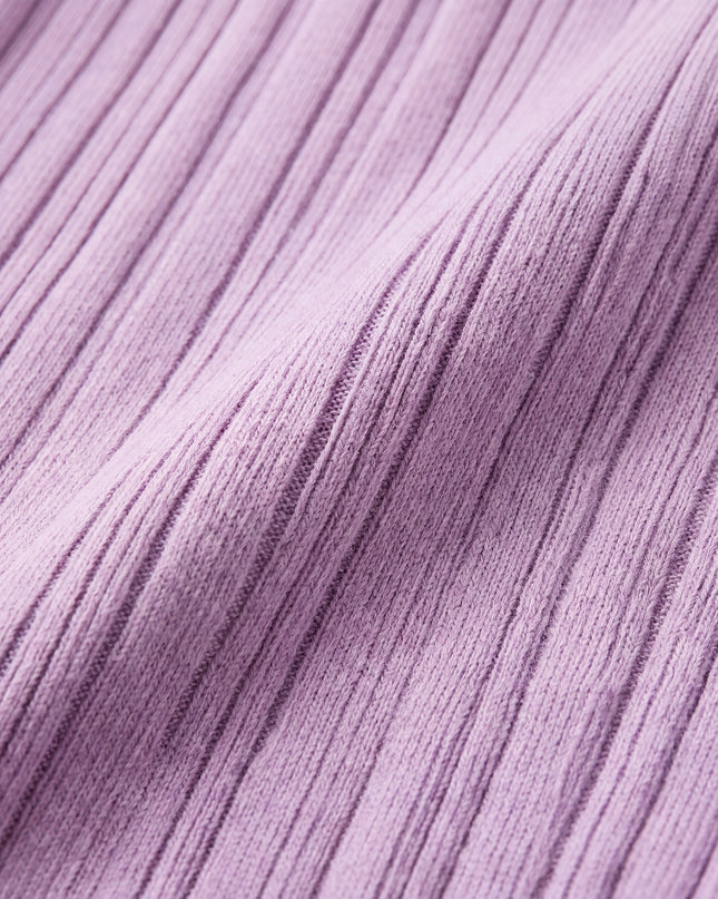 Wollen romper zonder mouwen rib - merinowol - Lavender Frost