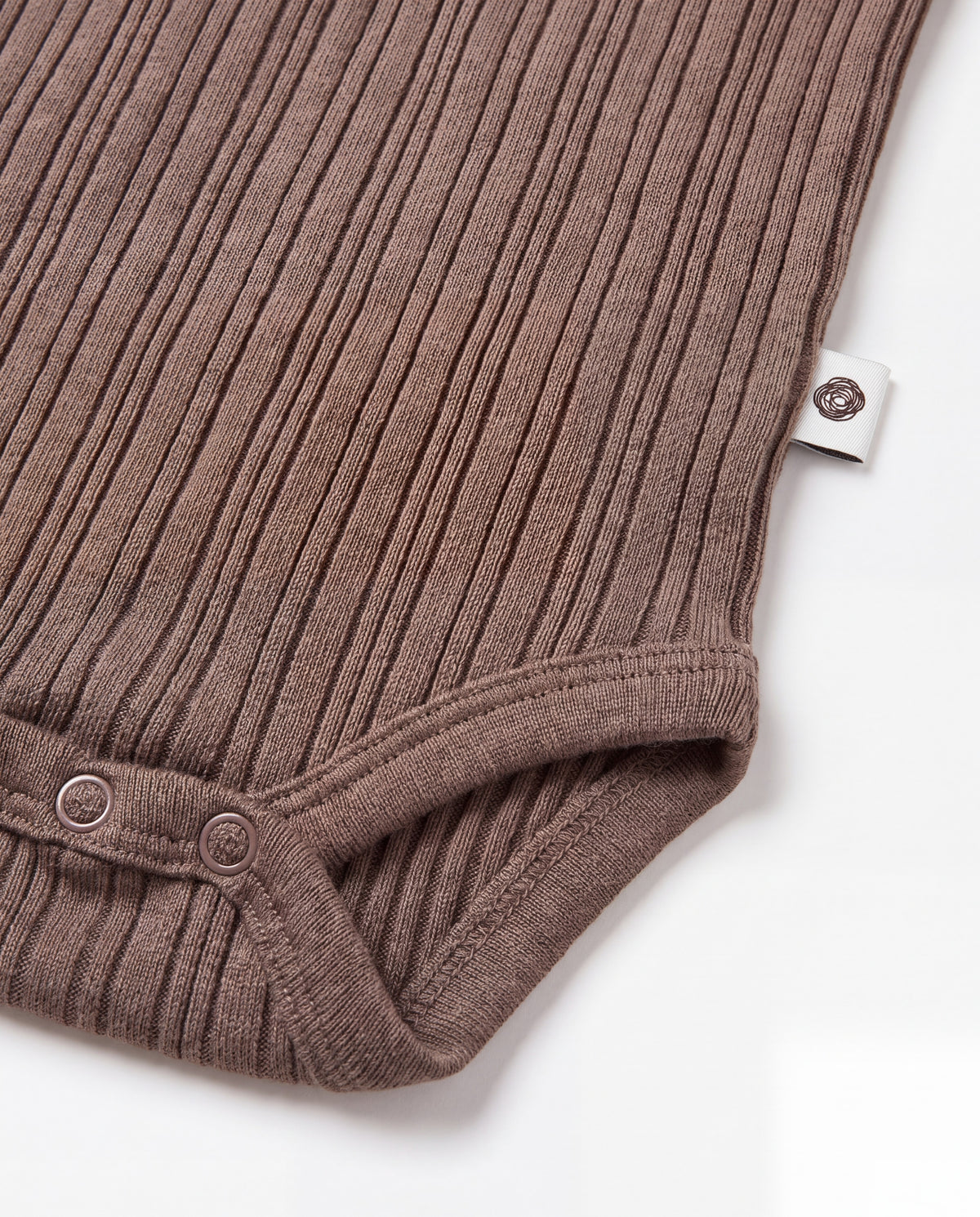Woolen sleeveless rib romper - merino wool - Funghi