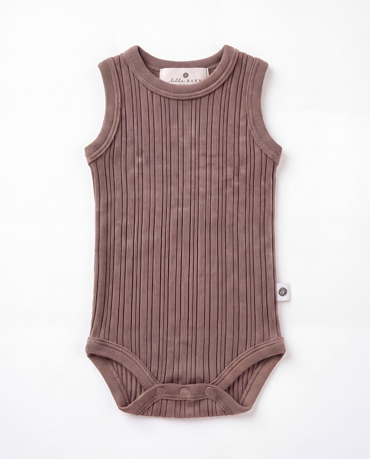 Woolen sleeveless rib romper - merino wool - Funghi