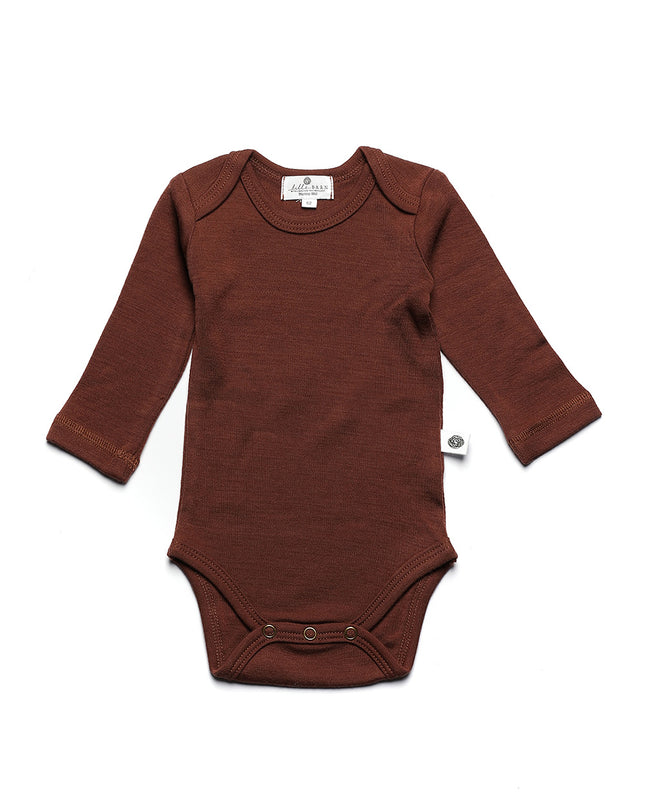 Wollen Romper lange mouwen - Merinowol - Cinnamon