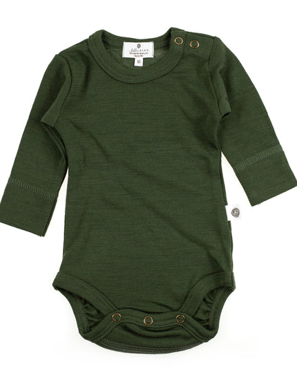 Wollen Romper lange mouw – Merinowol - Rifle Green
