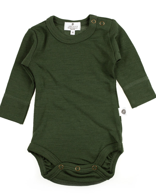 Wollen Romper lange mouw – Merinowol - Rifle Green