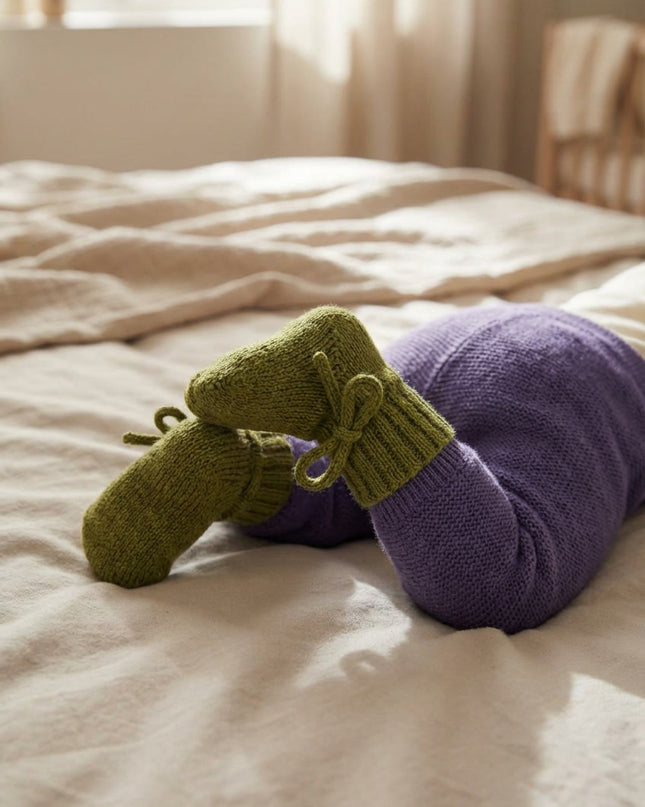 Wollen Baby sokjes / Newborn Sokjes - Merinowol - Pickle